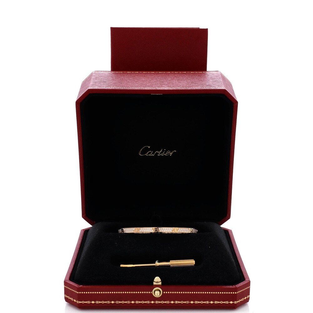 Cartier Small Love Bracelet 18K Yellow Gold with Pave Diamonds - Picture 2 of 4